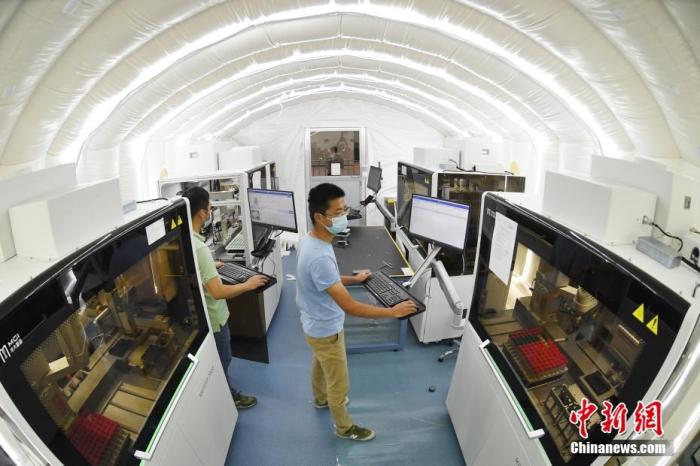 南京“火眼”实验室正在南京国际博览中心加紧搭建