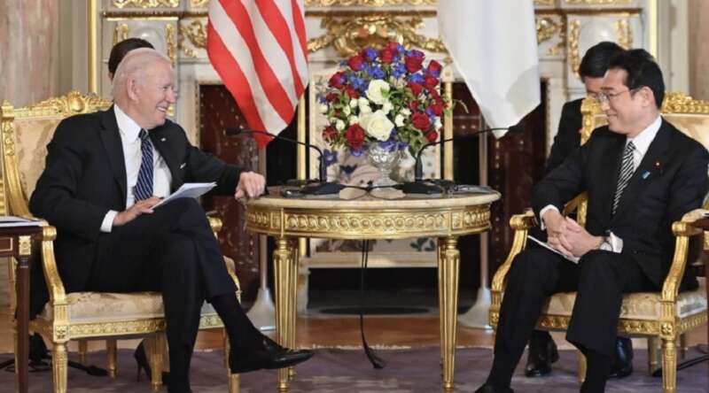 美国总统拜登与日本首相岸田文雄会晤