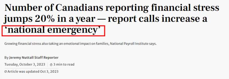 经济风暴加剧加拿大恐进入"国家紧急状态"